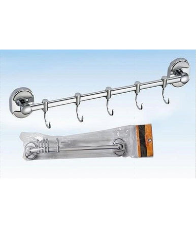 Porta Asciugamani Maniglia Appendino 5 Ganci Fissaggio A Parete Bagno Oval 52006