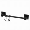 Porta-Asciugamani-Maniglia-Con-2-Ganci-Moderno-Fissaggio-A-Parete-Bagno-Nero-79992