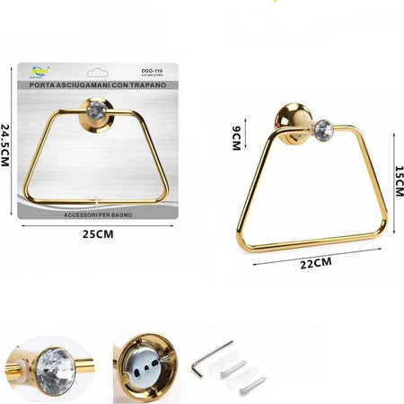 Porta Asciugamani Bagno Parete Salviette Dorato Supporto Arredo Bagno Dgo-116 Casa, arredamento e bricolage > Accessori Bagno > Set da Bagno Trade Shop italia - Napoli, Commerciovirtuoso.it