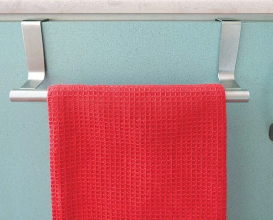 Porta-Asciugamani-Strofinacci-In-Acciaio-36cm-per-Ante-Porte-Con-Aggancio-Rapido