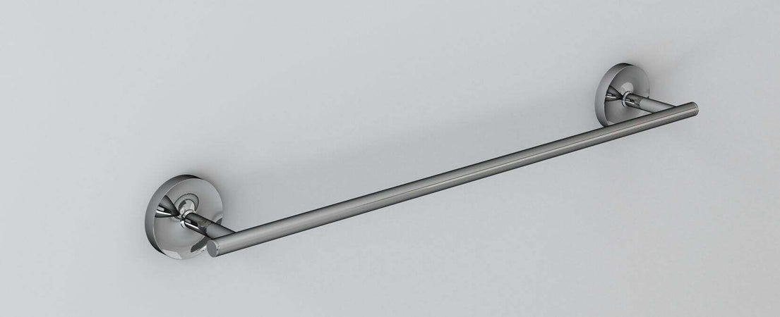 Porta Asciugamano Da Parete Abs Cromato Acciaio Inox 45 Cm Asciugaman I Serie Luna Minimal Design Moderno Made In Italy