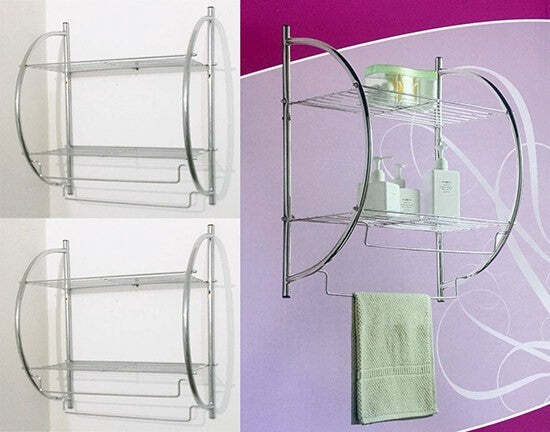 PORTA ASCIUGAMANO PORTASCIUGAMANI 1 POSTO 2 RIPIANI CROMATO PRATIKO 498  Trade Shop italia - Napoli, Commerciovirtuoso.it
