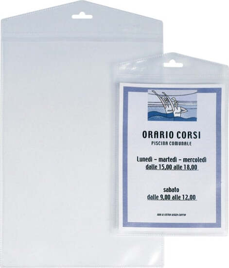 Porta Avvisi Appendimi - PPL - 15x21 cm - trasparente - Sei Rota - conf. 10 pezzi Commercio Industria e Scienza/Forniture per imballaggio e spedizione/Scatole buste e tubi per spedizione/Buste per spedizione/Buste trasparenti Eurocartuccia - Pavullo, Commerciovirtuoso.it