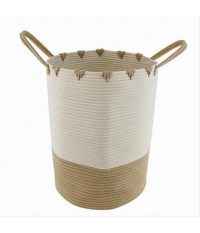 Porta Biancheria Sporca Cesto Tessuto Cestino Bicolore Con Manici 35x45cm 10661