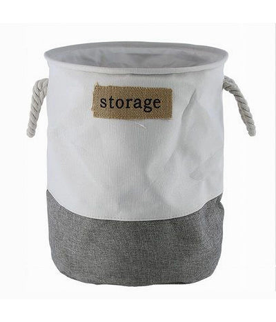 Porta Biancheria Tessuto Con Manici Sacca Riporre Vestiti Sporchi 35x45 Cm 10626