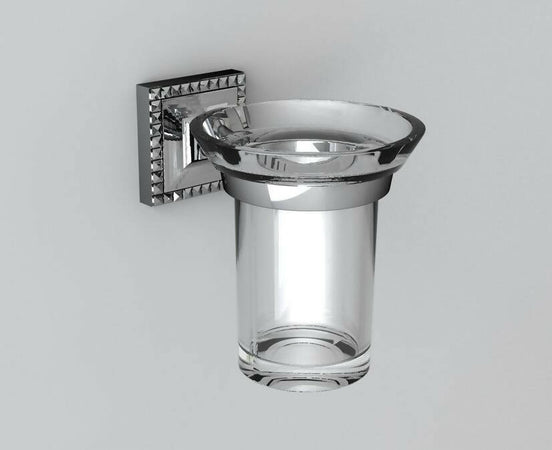 Porta Bicchiere Spazzolini Bagno In Abs Cromato Serie Plaisir Design Moderno Porta Spazzolini Da Parete Made In Italy