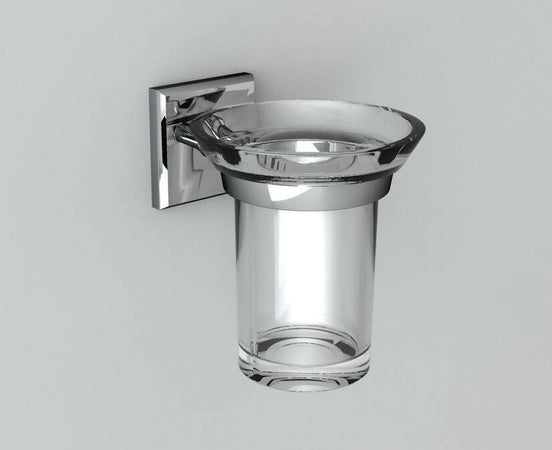 Porta Bicchiere Spazzolini Da Parete In Abs Cromato E In Acciaio Inox Porta Bicchiere Spazzolini Da Muro Serie Mia Made In Italy Design Moderno