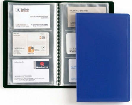 Porta biglietti da visita - 20 buste con 3 tasche ciascuna - 12 5x20 5 cm - blu - Favorit Cancelleria e prodotti per ufficio/Archivio ufficio e accessori per scrivania/Accessori da scrivania e archiviazione/Porta biglietti da visita Eurocartuccia - Pavullo, Commerciovirtuoso.it