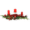 Porta candele con bacche Rosse centri tavola natalizio 80 cm