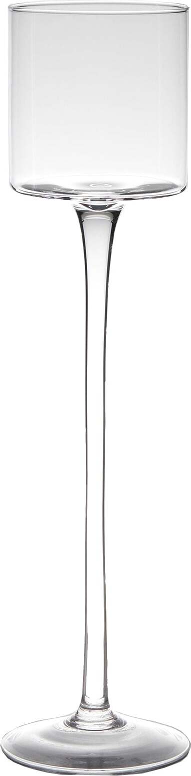 Porta candela da tavolo con piede in vetro trasparente decorazione elegante Casa e cucina/Decorazioni per interni/Candele e portacandele/Candele/Candele a colonna MagiediNatale.it - Altamura, Commerciovirtuoso.it