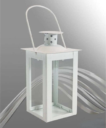Porta-Candela-Lanterna-Bianca-Vetro-Metallo-Bomboniera-Matrimonio-Camino-87360