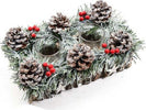 Porta-candela-Mercury-56111-NATALE-2F-con-Pigne-e-Bacche-Innevate