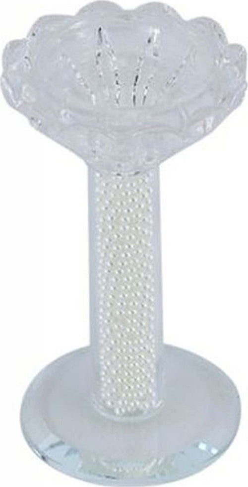 Porta Candela Vetro Perle Candeliere Idea Regalo Bomboniera Cristallo 11x5.8 Cm Casa e cucina/Decorazioni per interni/Candele e portacandele/Portacandele/Portacandele a colonna Trade Shop italia - Napoli, Commerciovirtuoso.it