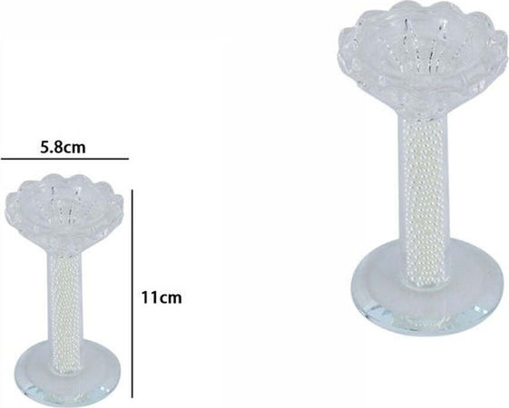 Porta Candela Vetro Perle Candeliere Idea Regalo Bomboniera Cristallo 11x5.8 Cm Casa e cucina/Decorazioni per interni/Candele e portacandele/Portacandele/Portacandele a colonna Trade Shop italia - Napoli, Commerciovirtuoso.it