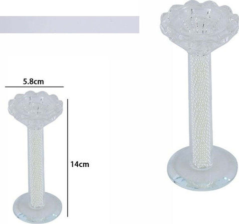 Porta Candela Vetro Perle Candeliere Idea Regalo Bomboniera Cristallo 14x5.8 Cm Casa e cucina/Decorazioni per interni/Candele e portacandele/Portacandele/Portacandele a colonna Trade Shop italia - Napoli, Commerciovirtuoso.it