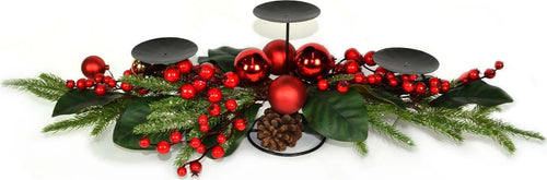 Porta candele con bacche Rosse centri tavola natalizio 80 cm Casa e cucina/Decorazioni per interni/Candele e portacandele/Candele/Candele a colonna MagiediNatale.it - Altamura, Commerciovirtuoso.it