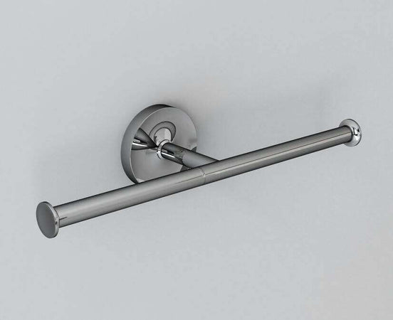 Porta Carta Igienica Doppio Abs Cromato Porta Rotolo Doppio Design Moderno Minimale Made In Italy Serie Luce