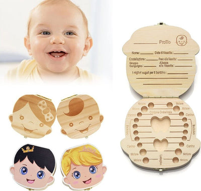 PORTA DENTINI SCATOLA IN LEGNO PER BAMBINO MASCHIETTO COFANETTO RICORDI NEONATO  Trade Shop italia - Napoli, Commerciovirtuoso.it