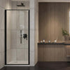 Porta-Doccia-Battente-Trasparente-6mm-Anticalcare-profilo-nero-opaco-EUTHALIA