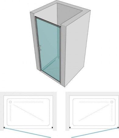 Porta-Doccia-Battente-Trasparente-6mm-Anticalcare-profilo-nero-opaco-EUTHALIA