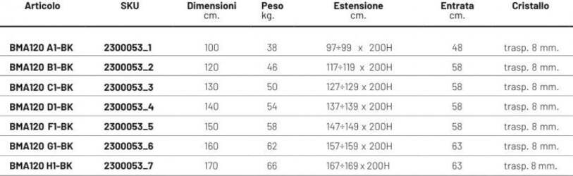 Porta-Doccia-Battente-vetro-Trasparente-Anticalcare-8mm-H195-Like