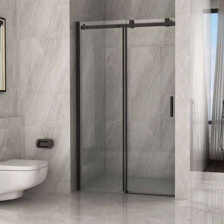 Porta-Doccia-scorrevole-trasparente-8mm-da-120cm-con-profilo-nero-h195-STAR