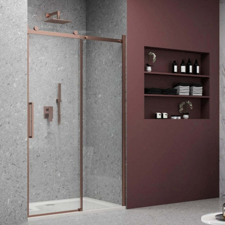 Porta-Doccia-Scorrevole-Trasparente-Anticalcare-8mm-h200-BARCLAY-ORO-ROSA