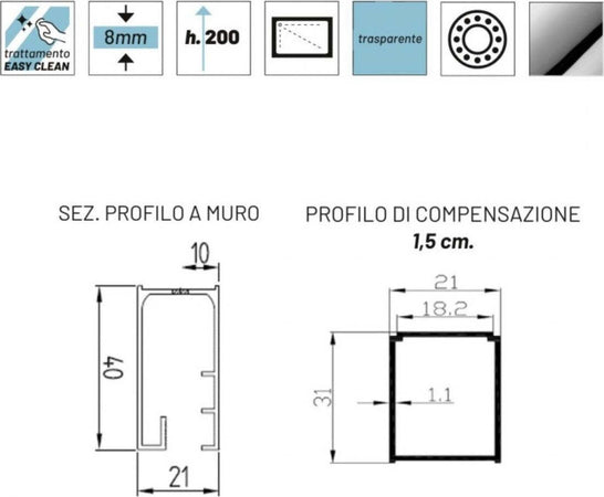 Porta-Doccia-Scorrevole-Trasparente-Anticalcare-8mm-h200-BARCLAY