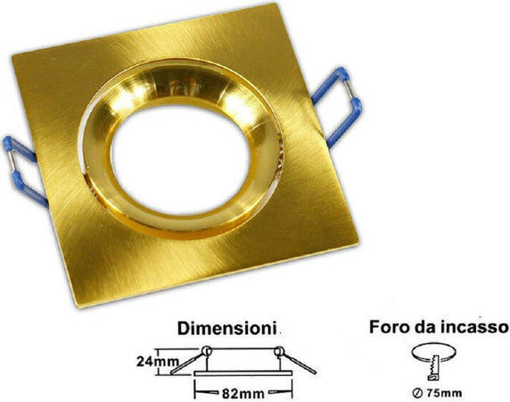 Porta Faretto Ad Incasso Quadrato Faretto Orientabile Con Molle Foro 75 Mm P20 Casa, arredamento e bricolage > Illuminazione da interno > Portafaretti Trade Shop italia - Napoli, Commerciovirtuoso.it