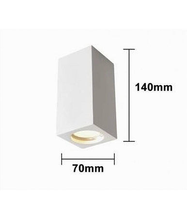 Porta Faretto Applique Soffitto In Gesso Verniciabile Forma Cubo Gu10 Gs-c140-q