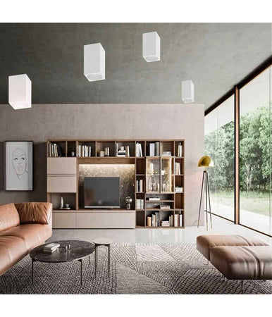 Porta Faretto Applique Soffitto In Gesso Verniciabile Forma Cubo Gu10 Gs-c140-q