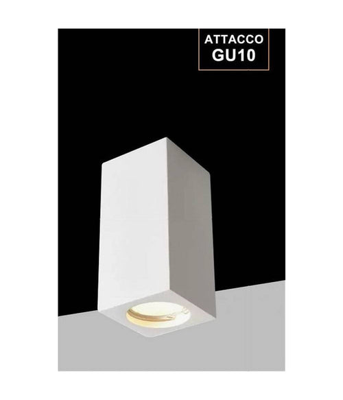 Porta Faretto Applique Soffitto In Gesso Verniciabile Forma Cubo Gu10 Gs-c140-q