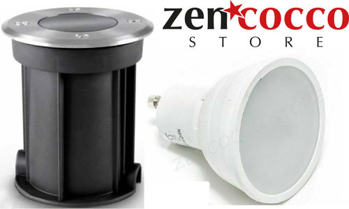 PORTA FARETTO CARRABILE GU10 INCASSO CALPESTABILE + LAMPADA Luce SOSTITUIBILE 7W Illuminazione/Illuminazione per esterni/Luci per sentieri Zencoccostore - Formia, Commerciovirtuoso.it