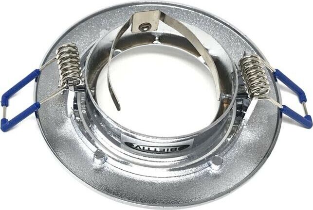 Porta-Faretto-Da-Incasso-Tondo-.-Supporto-Portafaretto-Controsoffitto-P12-Argento-Universo