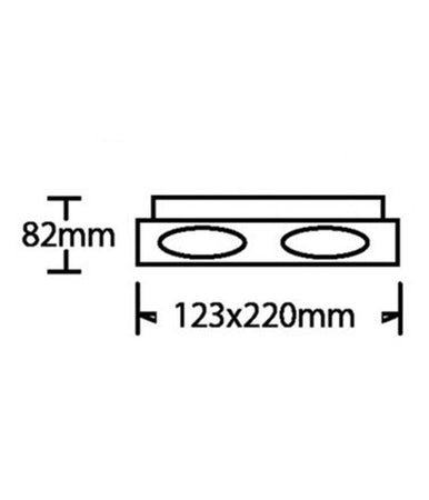 Porta Faretto Doppio Orientabile Ad Incasso Nero Per Lampadine Gu10 Gu5.3 P33-n2