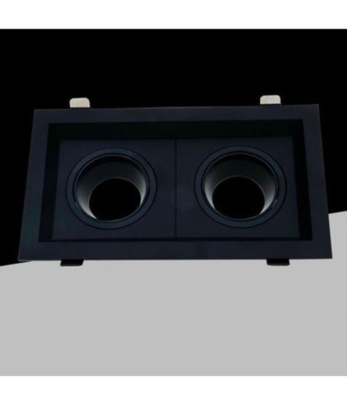 Porta Faretto Doppio Orientabile Ad Incasso Nero Per Lampadine Gu10 Gu5.3 P33-n2