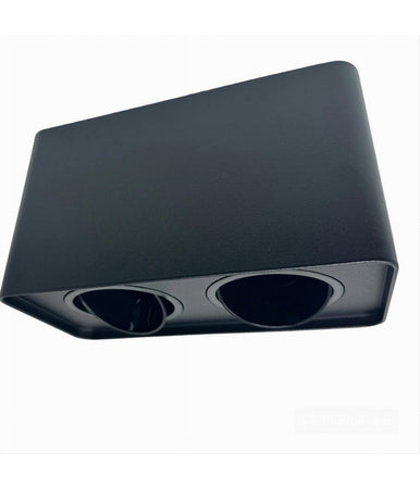 Porta Faretto Doppio Orientabile Da Soffitto Nero Per Faretto Gu10 Gu5.3 P34-n2