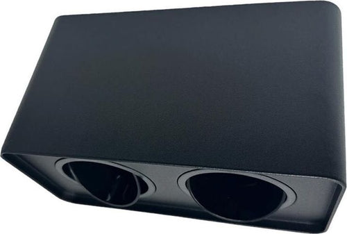 Porta-Faretto-Doppio-Supporto-Orientabile-Montaggio-Da-Soffitto-Nero-P342n-Universo