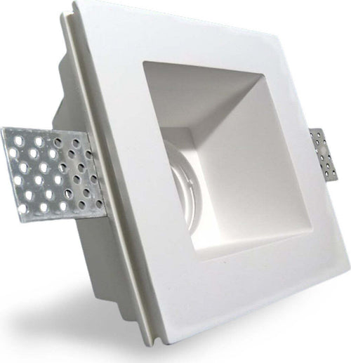 PORTA FARETTO FISSO IN GESSO AD INCASSO PER LAMPADINE GU10 LED QUADRATO 12X12 CM  Trade Shop italia - Napoli, Commerciovirtuoso.it