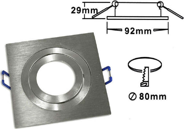 Porta Faretto Incasso Faretto Gu10 Quadrato Acciaio Orientabile Portalampada P3 Casa, arredamento e bricolage > Illuminazione da interno > Portafaretti Trade Shop italia - Napoli, Commerciovirtuoso.it