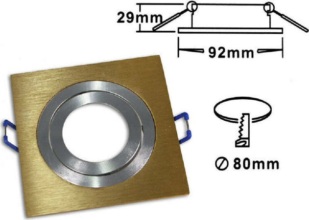 Porta Faretto Incasso Faretto Gu10 Quadrato Acciaio Orientabile Portalampada P3 Casa, arredamento e bricolage > Illuminazione da interno > Portafaretti Trade Shop italia - Napoli, Commerciovirtuoso.it