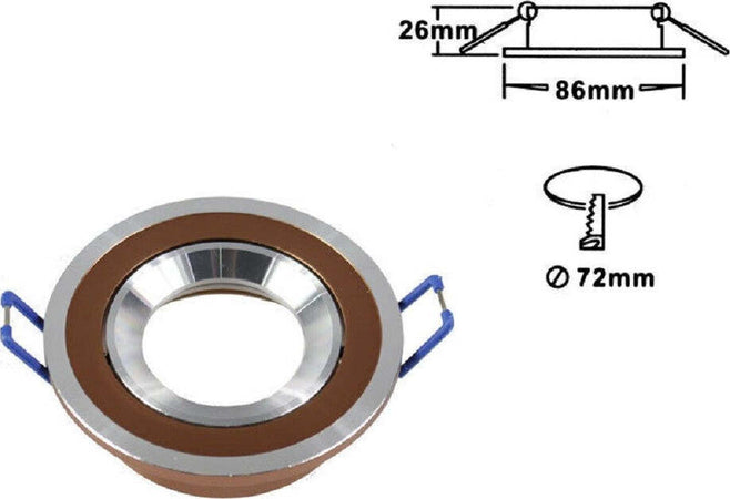 Porta Faretto Incasso Faretto Gu10 Rotondo Acciaio Orientabile Portalampada P1 Casa, arredamento e bricolage > Illuminazione da interno > Portafaretti Trade Shop italia - Napoli, Commerciovirtuoso.it