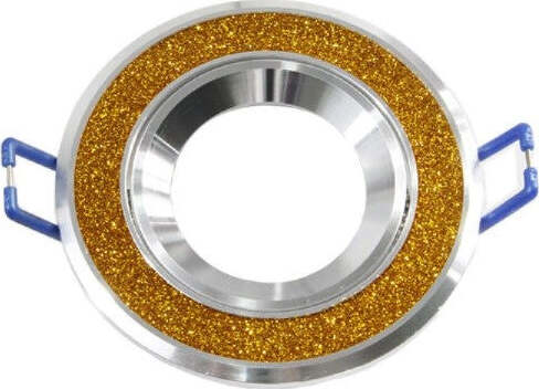 Porta-Faretto-Incasso-Orientabile-Acciaio-Supporto-Rotondo-Decorato-Glitter-P8