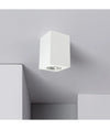 Porta Faretto Lampada Da Soffitto Quadrato In Gesso Gu10 H110mm Ip20 Gs-c110-q