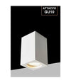 Porta Faretto Lampada Da Soffitto Quadrato In Gesso Gu10 H110mm Ip20 Gs-c110-q