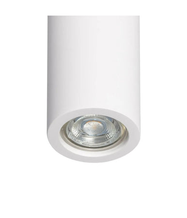 Porta Faretto Lampada Soffitto Gu10 Cilindro In Gesso H90mm Verniciabile Gs-c90-t
