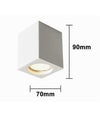 Porta Faretto Lampada Soffitto Quadrato In Gesso Attacco Gu10 H90mm Ip20 Gs-c90-q