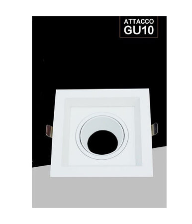 Porta Faretto Orientabile Da Incasso Bianco Per Lampadine Gu10 Gu5.3 P33-gu10-b1
