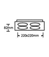 Porta Faretto Quadruplo Orientabile Incasso Nero Per Lampadine Gu10/gu5.3 P33-n4