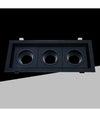 Porta Faretto Triplo Orientabile Ad Incasso Nero Per Lampadine Gu10 Gu5.3 P33-n3